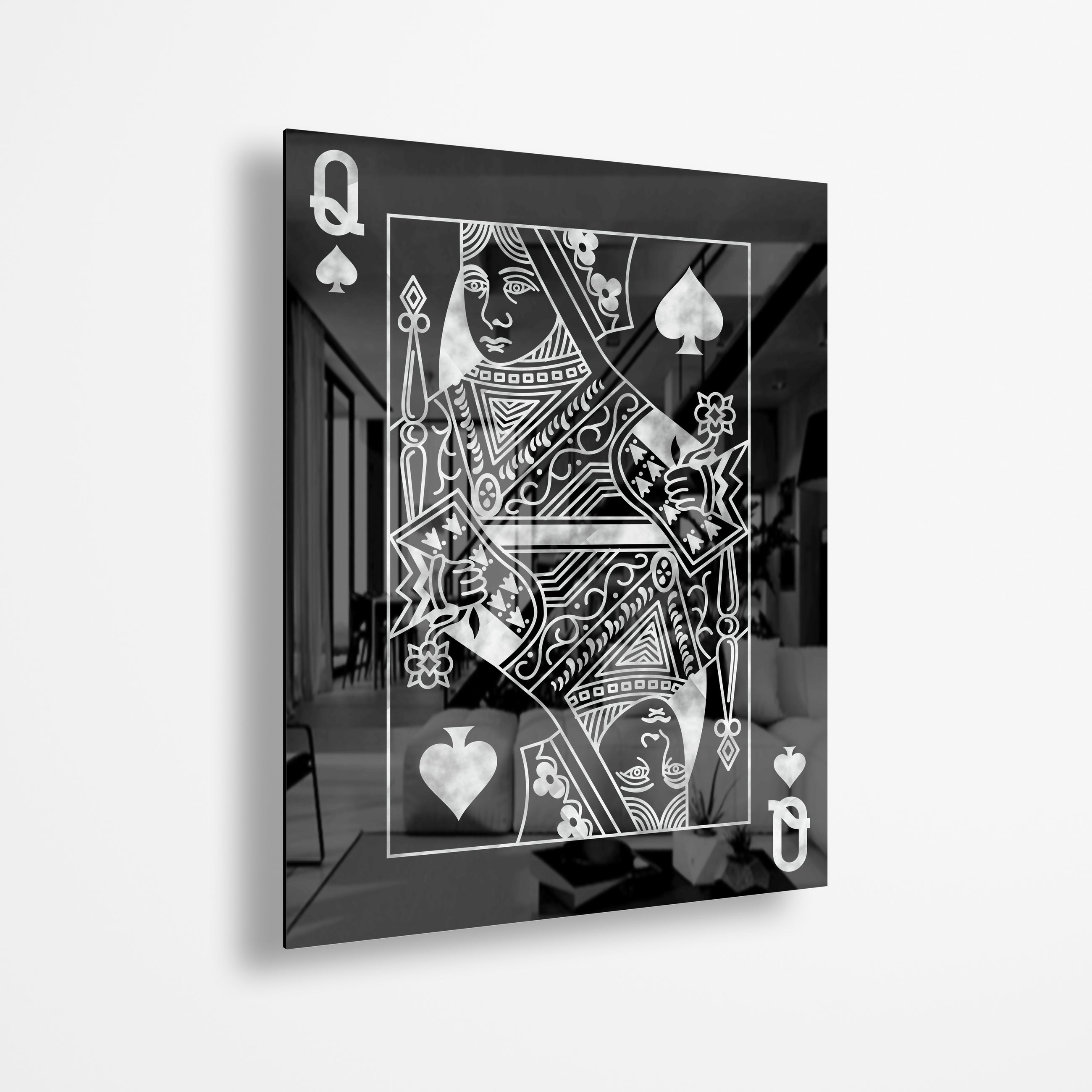 Queen Of Spades Silver (Acrylic Glass art)