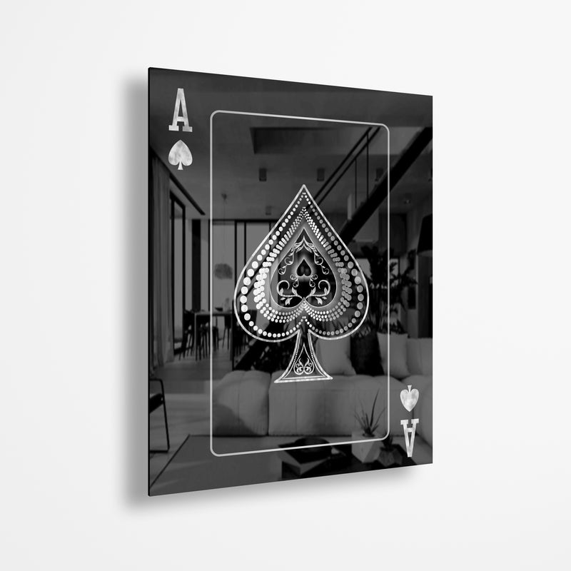 Ace Of Spades Silver (Acrylic Glass art)