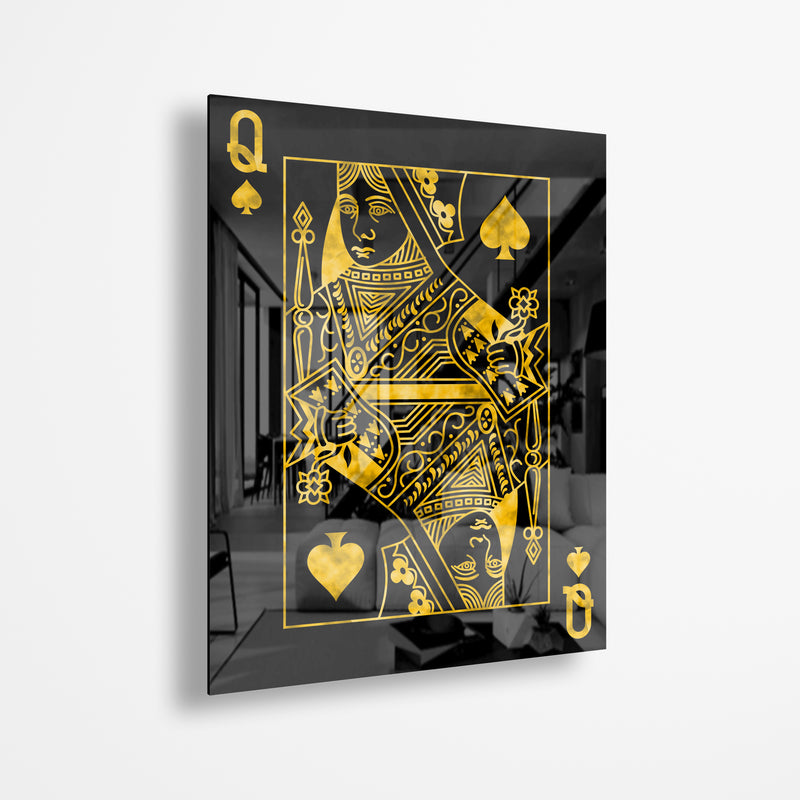 Queen Of Spades Gold (Acrylic Glass art)