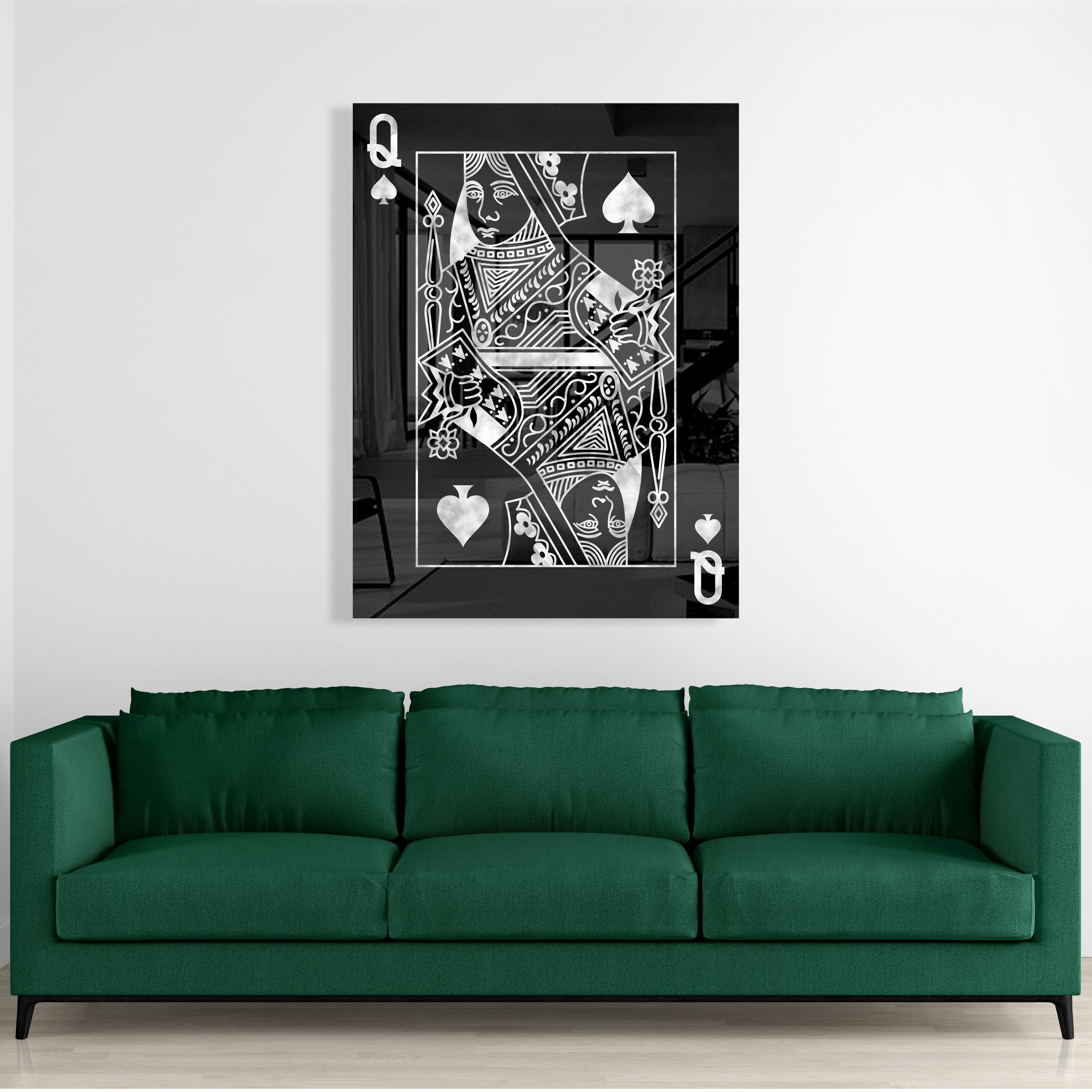 Queen Of Spades Silver (Acrylic Glass art)