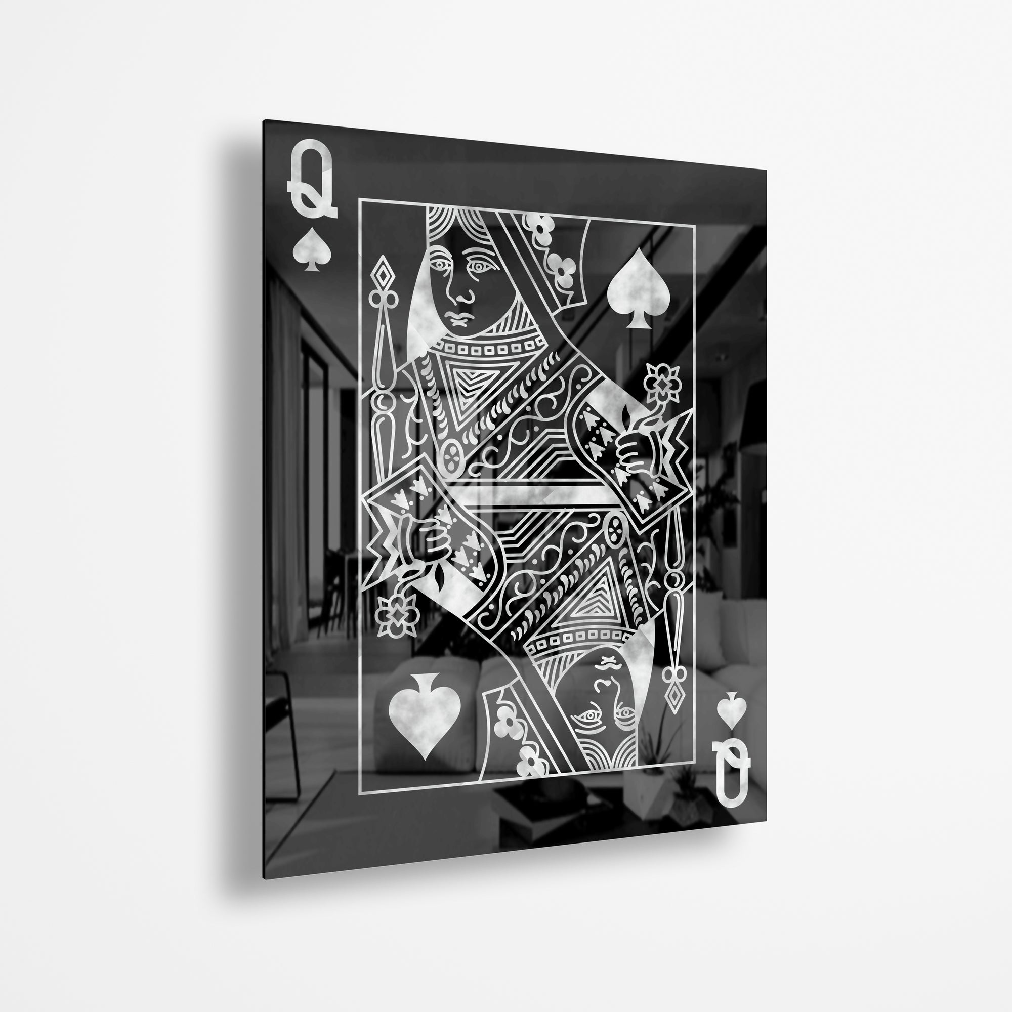 Queen Of Spades Silver (Acrylic Glass art)