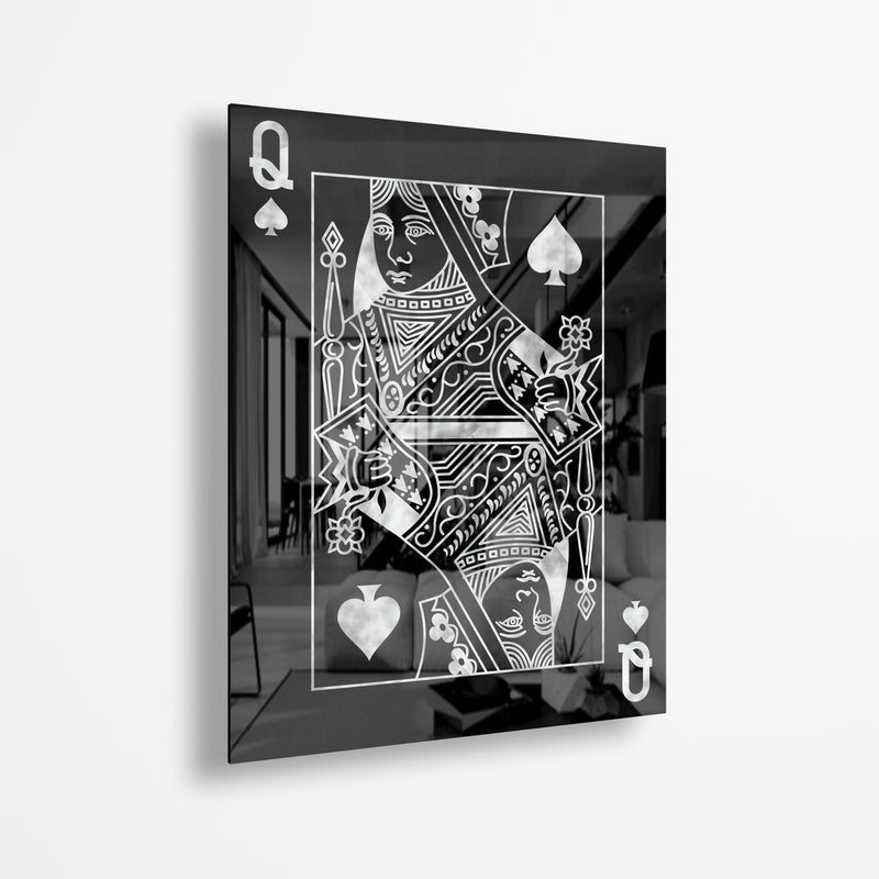 Queen Of Spades Silver (Acrylic Glass art)