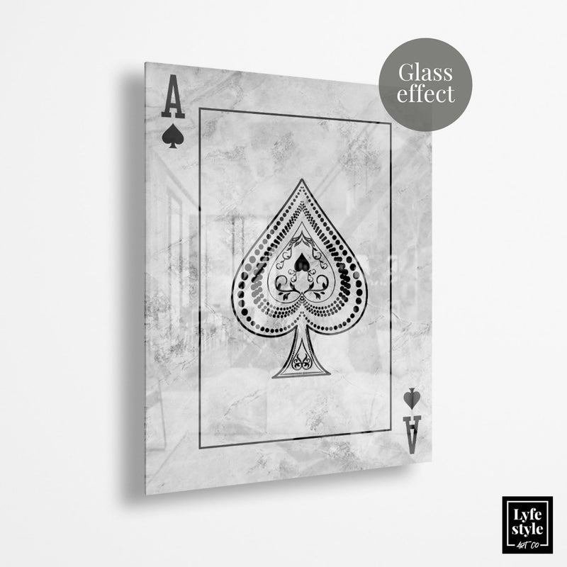Ace Of Spades Marble (Acrylic Glass art)